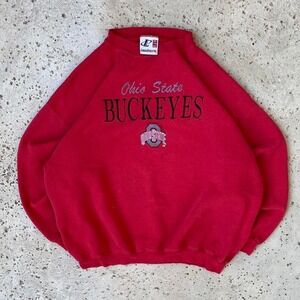 Vintage Ohio State Buckeyes Logo Athletic Red 90s Crewneck Size XXL